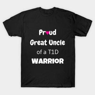 Proud Great Uncle White Text Pink Heart T-Shirt